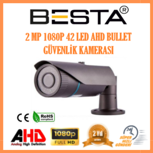 Besta 2 MP 1080P 6 Kameralı Harddisk Dahil AHD Güvenlik Seti